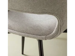Lote de 6 sillas de tela gris con patas de metal L51 cm - ELODIE