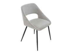 Lote de 6 sillas de tela gris con patas de metal L51 cm - ELODIE