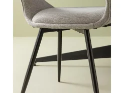 Lote de 6 sillas de tela gris con patas de metal L51 cm - ELODIE