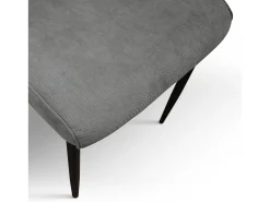 Lote de 4 sillas de tela gris y patas de metal negro mate - LUBIANA