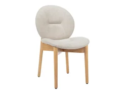 Lote de 2 sillas de tela y madera de caucho - Beige - ISADIO