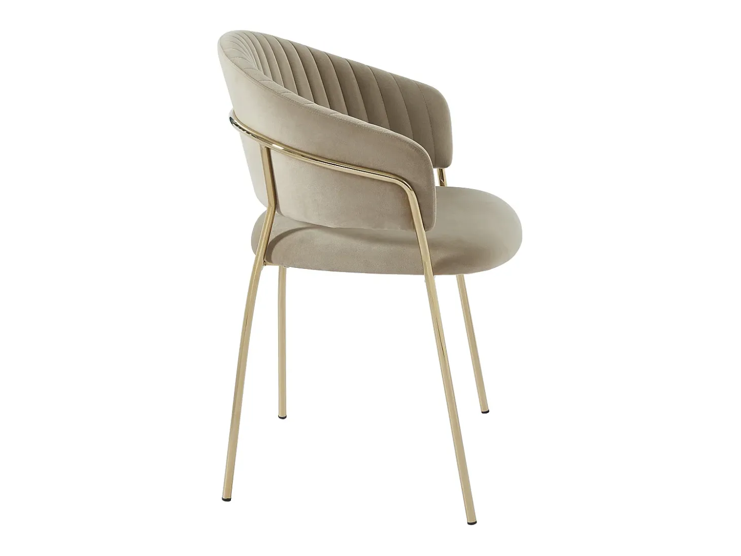Lote de 2 sillas de terciopelo y metal dorado - Beige - MADOLIA