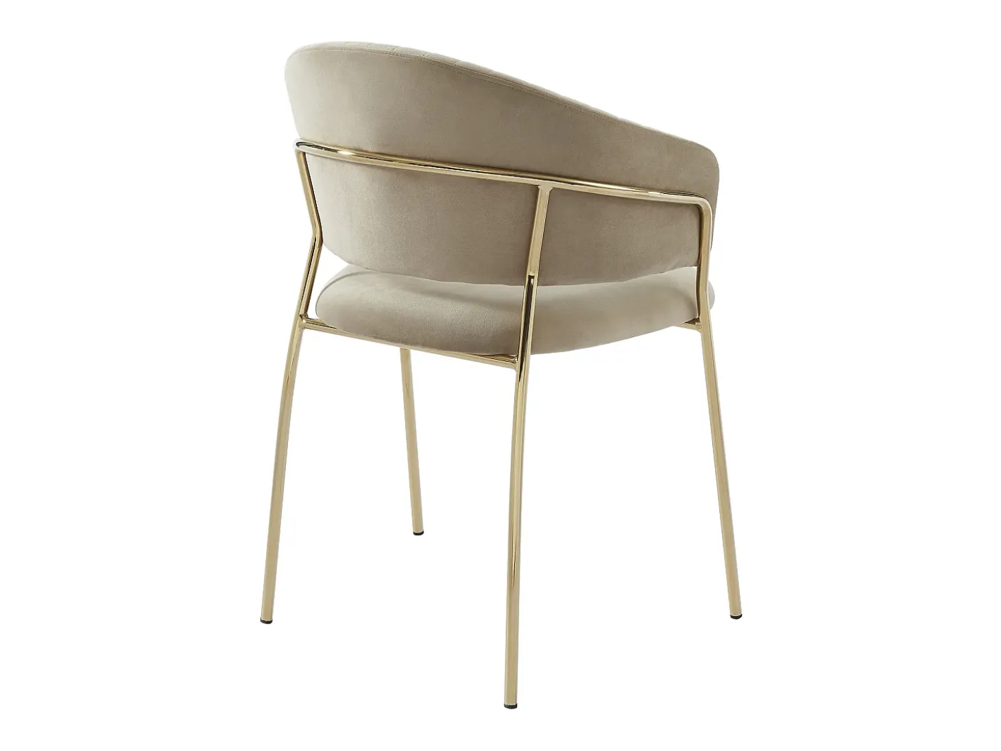 Lote de 2 sillas de terciopelo y metal dorado - Beige - MADOLIA