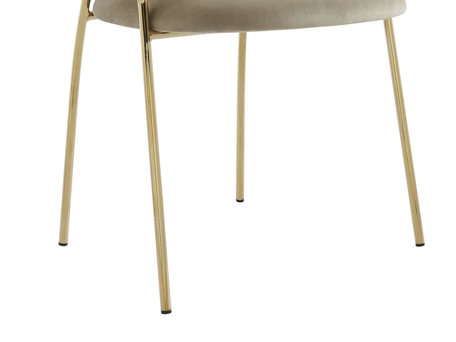 Lote de 6 sillas de terciopelo y metal dorado - Beige - MADOLIA