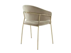 Lote de 6 sillas de terciopelo y metal dorado - Beige - MADOLIA
