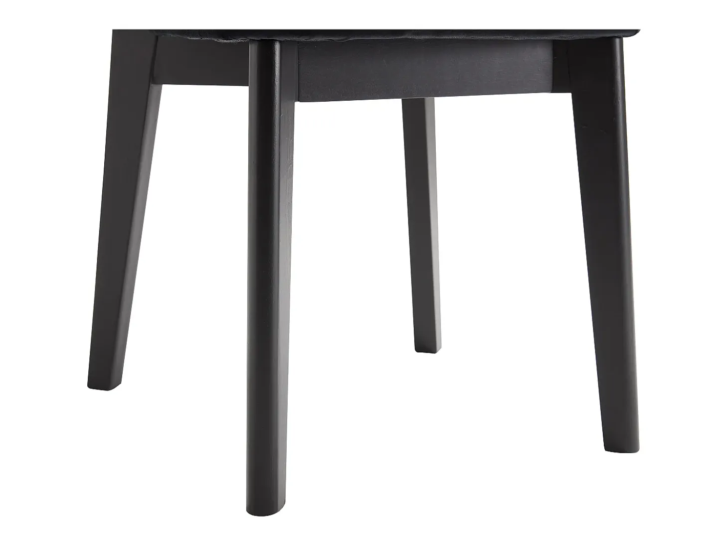 Lote de 6 sillas de terciopelo, efecto ratán y madera de hevea - Negro - CALENYA