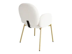 Lote de 2 Sillas en felpa - patas de metal dorado - silla de tocador - silla de comedor - Beige