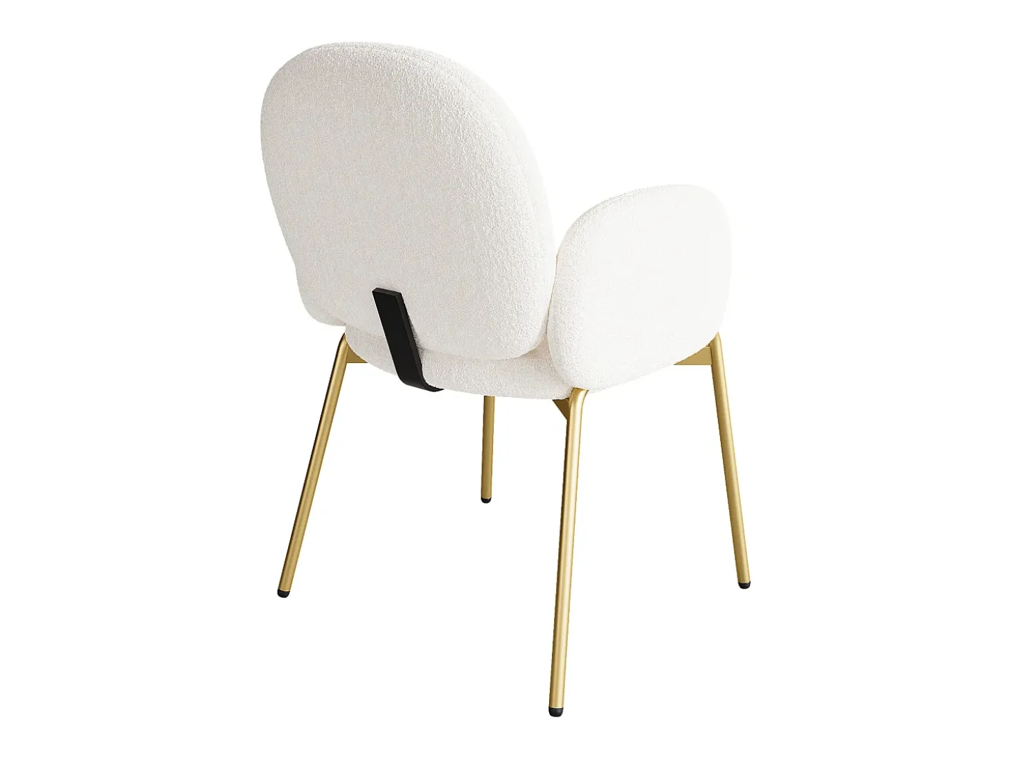 Lote de 2 Sillas en felpa - patas de metal dorado - silla de tocador - silla de comedor - Beige