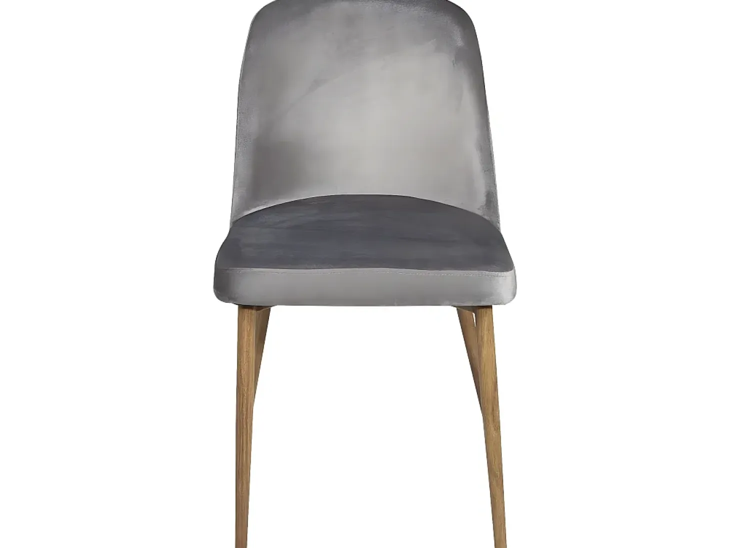 Lote de 2 sillas para salón o comedor, terciopelo acolchado, patas de metal color madera clara DIMA (gris)