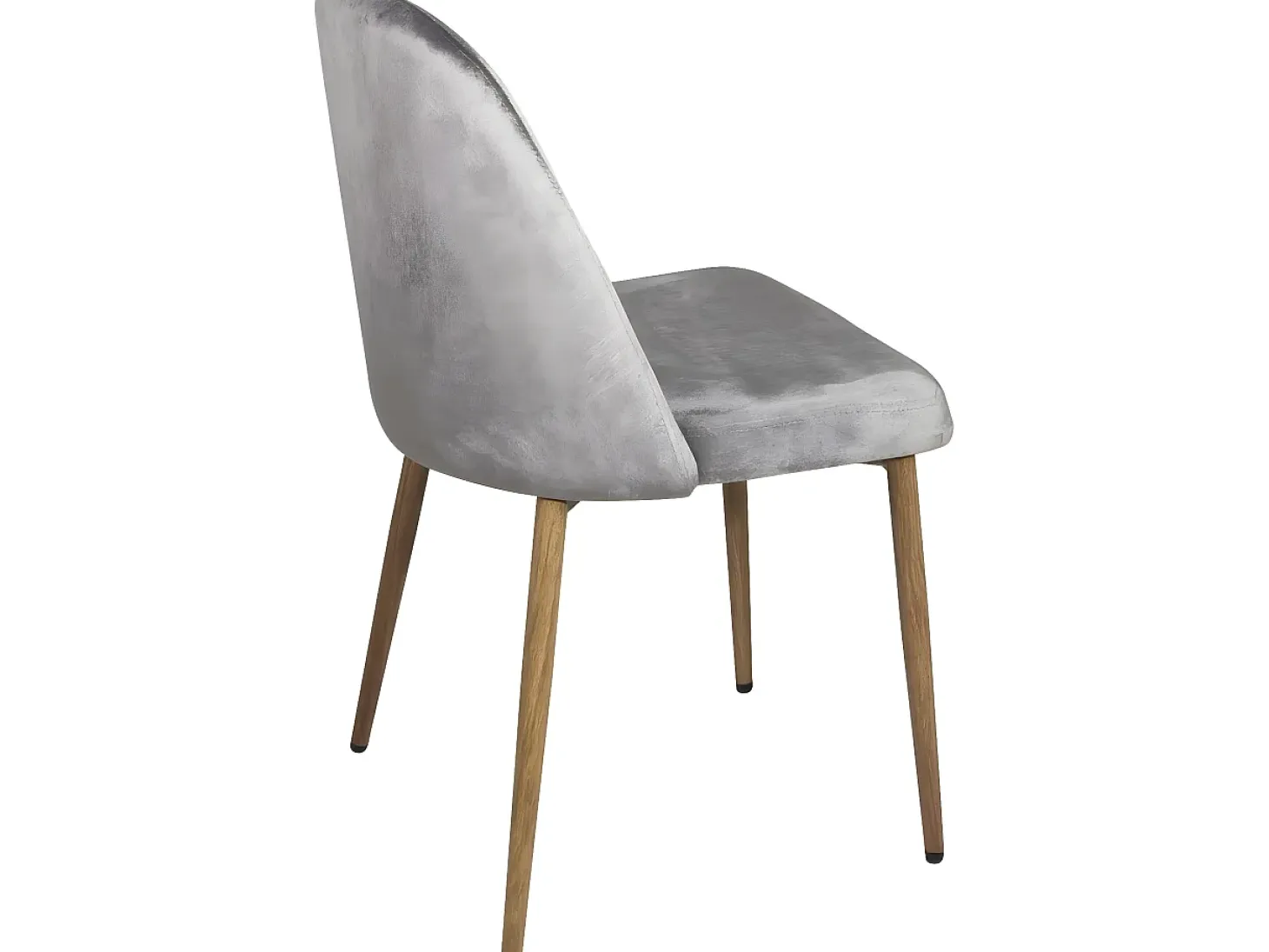 Lote de 2 sillas para salón o comedor, terciopelo acolchado, patas de metal color madera clara DIMA (gris)