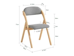 Lote de 4 Sillas Plegables de Madera con Asiento y Respaldo Tapizado Sillón para Cocina Oficina 47 x 57 x 79 cm FST92-Nx4 SoBuy ES