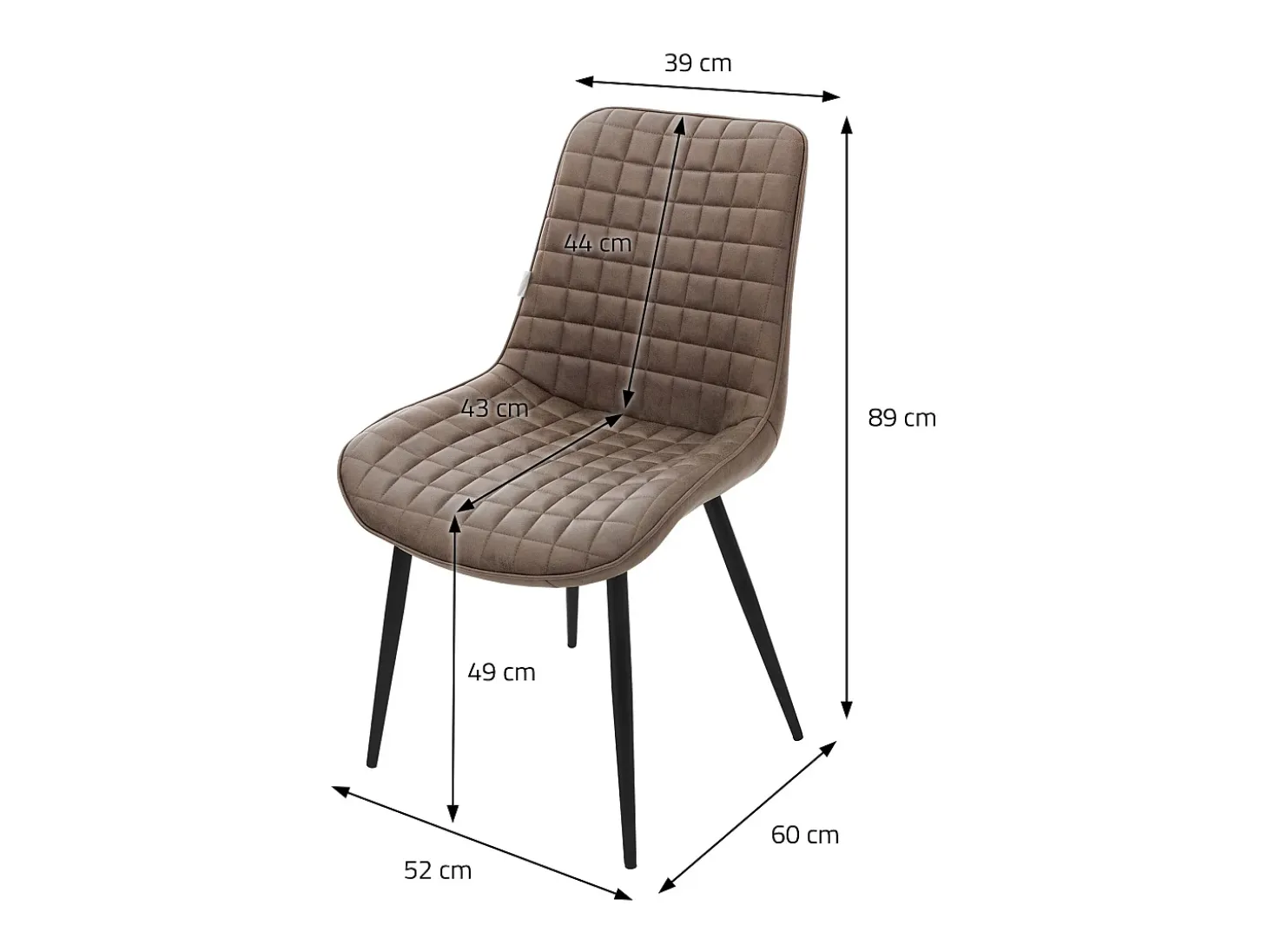 Lote de 2 sillas Sillas de comedor Silla de cocina Sillas de salón PU imitación piel marrón