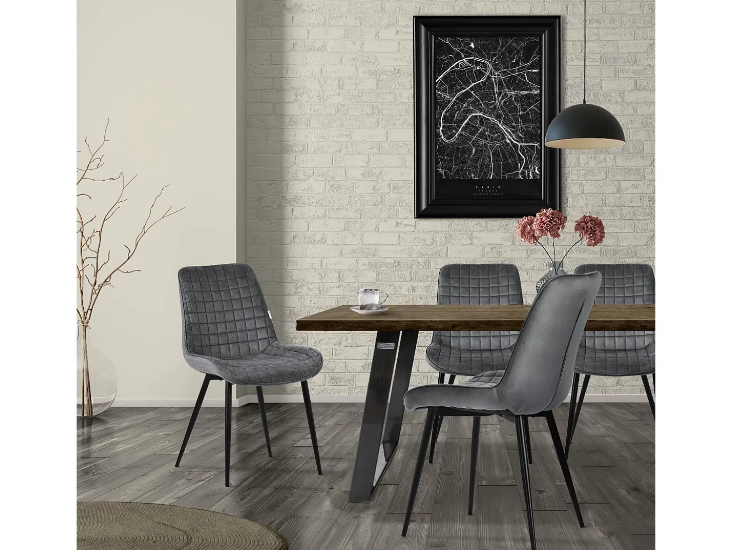 Lote de 6 sillas sillas de comedor sillas de cocina sillas de salón silla tapizada terciopelo