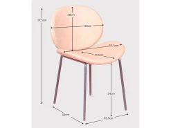 Lote de 4 sillas vintage tapizadas en polipiel - Slice - Beige