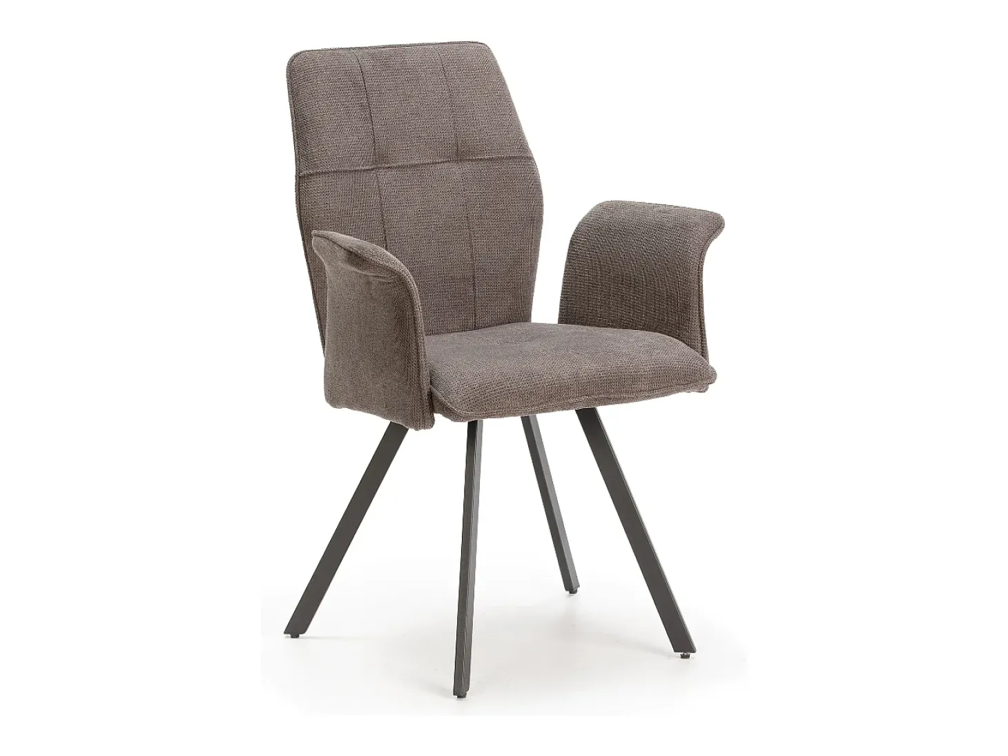 Lote de 2 sillones de tela con patas de metal negro L62 cm - MERY