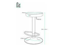 Lote de 2 taburetes de bar redondos, asiento de símil cuero acolchado, giratorio y altura regulable, base cromada YO (gris oscuro)
