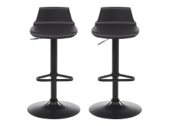 Lote de 2 taburetes de bar de polipropileno negro CALAS