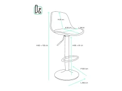 Lote de 2 taburetes de bar negros, asiento con respaldo pequeño y cojín de símil cuero, giratorio y altura regulable SIG (negro integral)