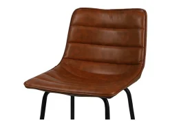 Lote de 2 taburetes de bar con respaldo efecto cuero canela colección NETS - Estilo industrial