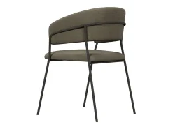 LUCA-Sillón de mesa marrón y de metal negro (x2)