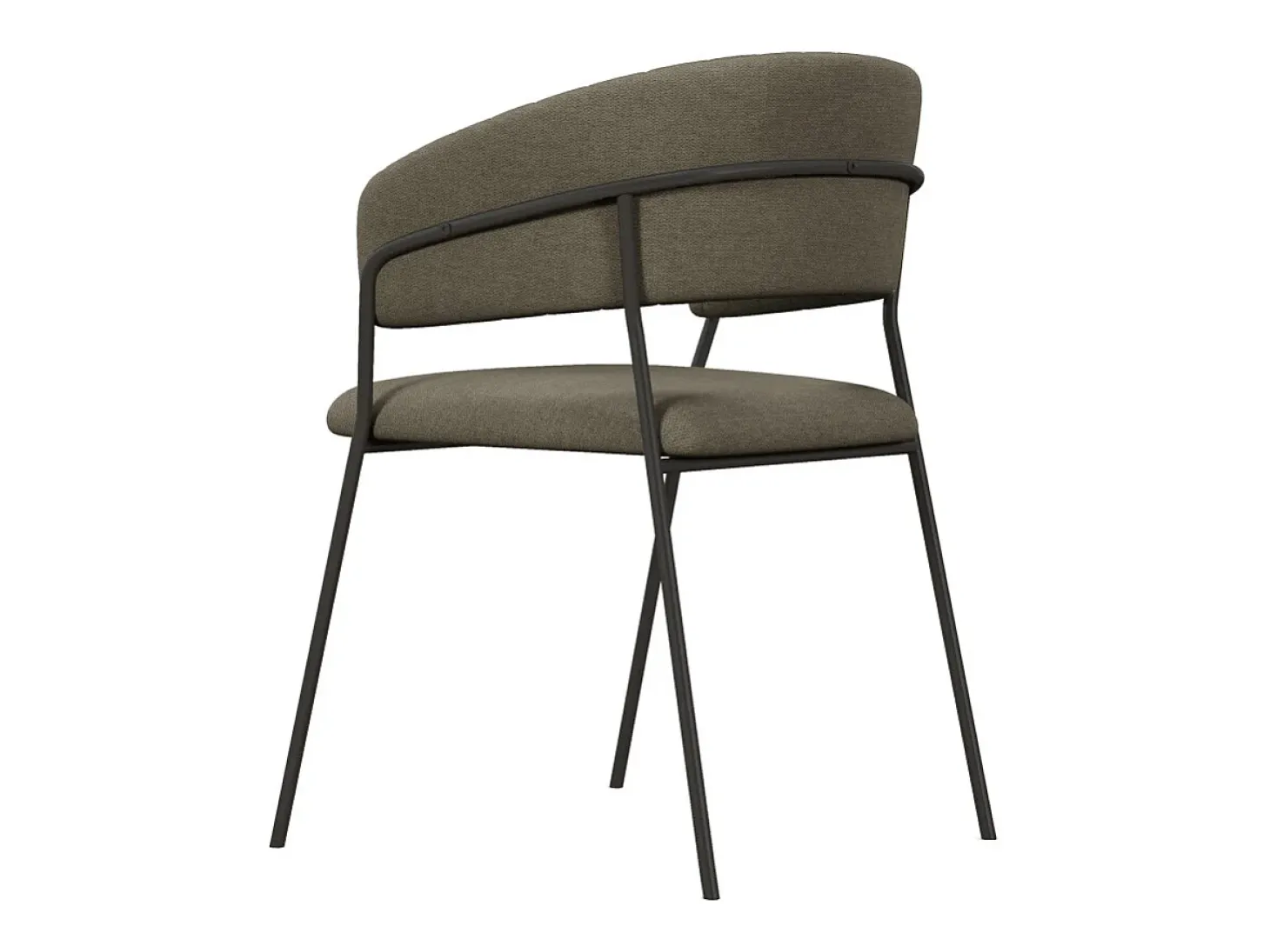 LUCA-Sillón de mesa marrón y de metal negro (x2)