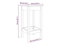Ølva Taburetes altos 2 uds madera maciza de pino negro 40x40x78 cm