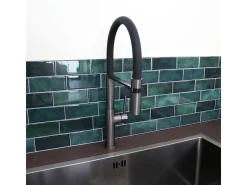 Magneto Mezclador monomando de fregadero con teleducha gris metalizado Essebagno