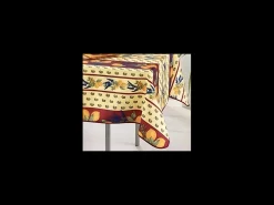 Mantel provenzal rectangular o redondo de poliéster antimanchas Rojo limón 150 x 300 cm
