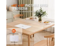 Mantel SucceBuy Protección de Mesa en PVC 107 X 152 CM, Protección de Escritorio Helada de 0.15CM de Grosor