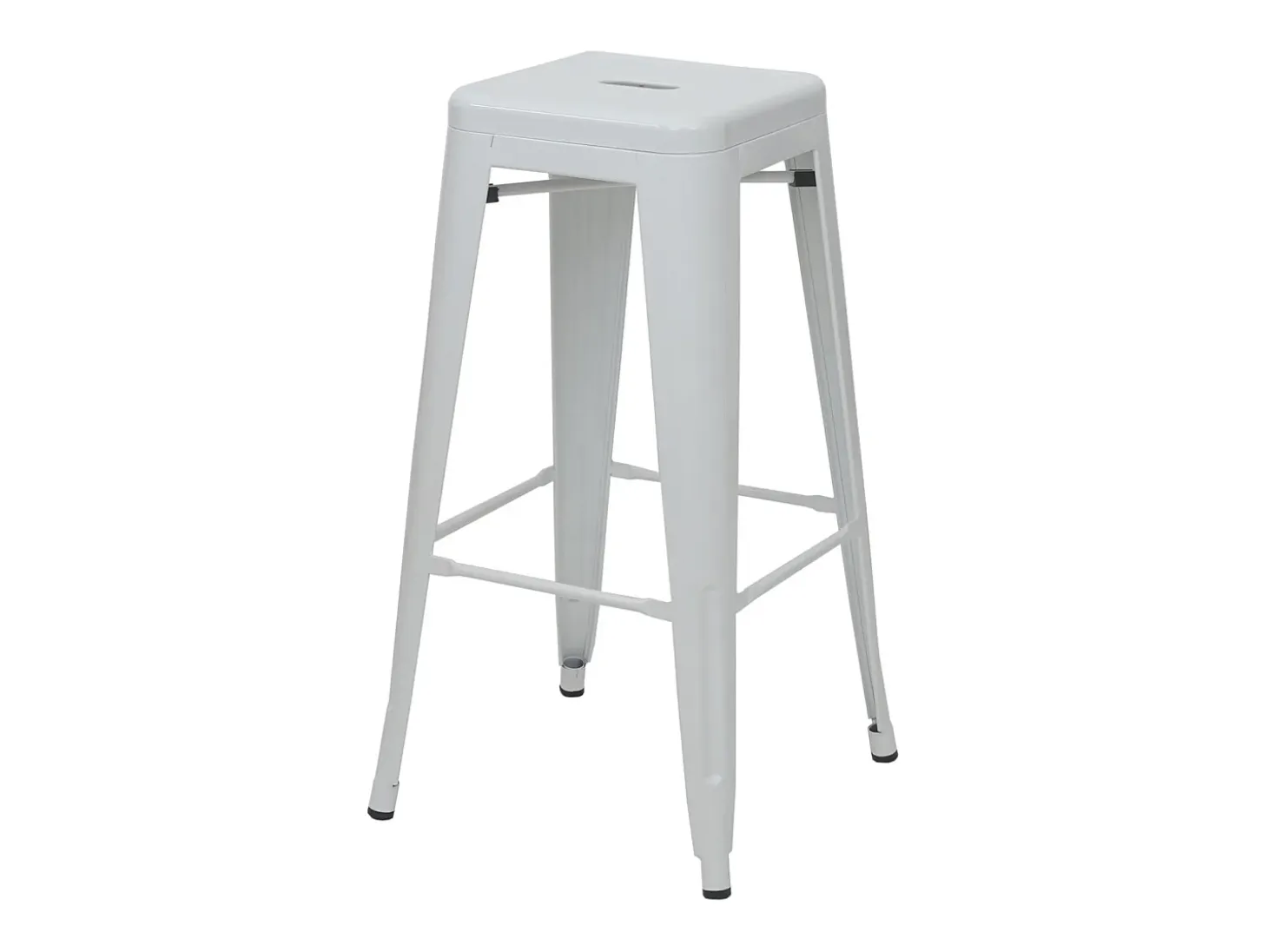 MCW-A73 Taburete de bar de metal (set de 4), blanco