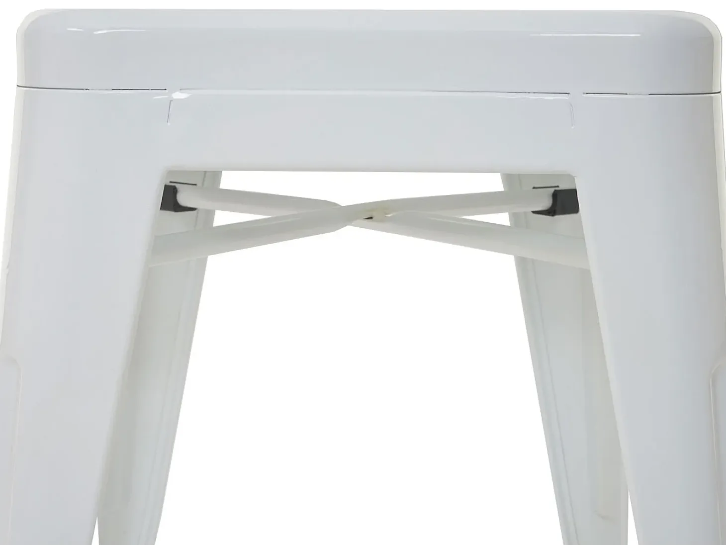 MCW-A73 Taburete de bar de metal (set de 4), blanco