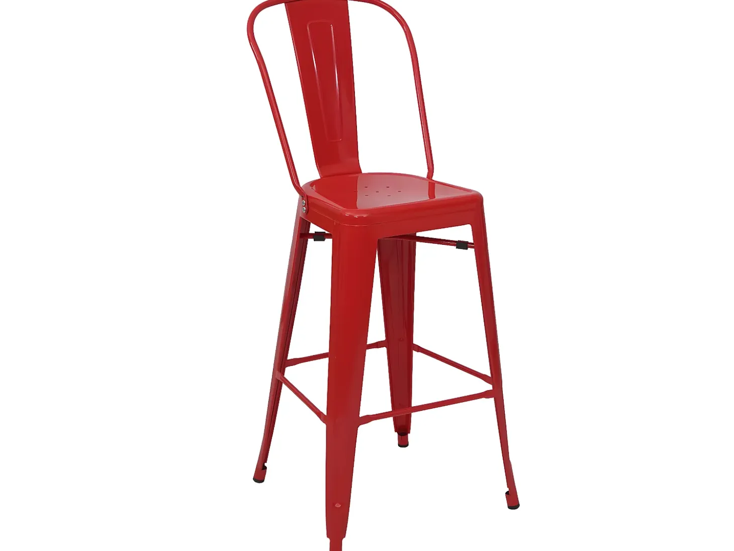 MCW-A73 Taburete de bar de metal (set de 4), rojo