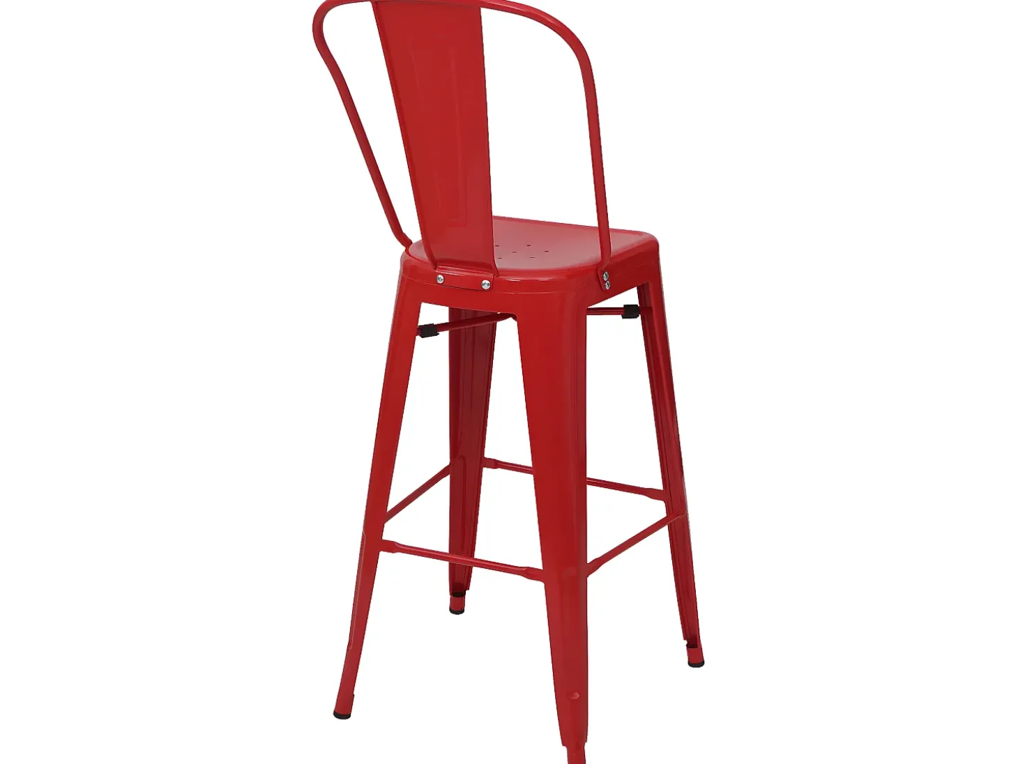 MCW-A73 Taburete de bar de metal (set de 4), rojo