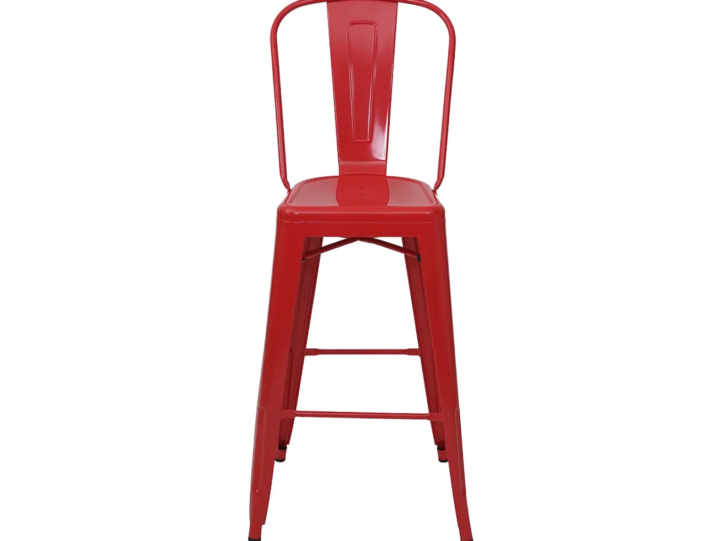 MCW-A73 Taburete de bar de metal (set de 4), rojo
