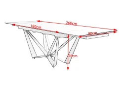 Mesa - Gris Cristal - 180 x 90 cm - ISTAR