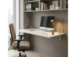 Mesa abatible escritorio de pared plegable 140x80 cm Jeremy XL - Blanco