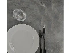 Mesa alta 60 x 60 cm - Modelo piedra redonda metalizada