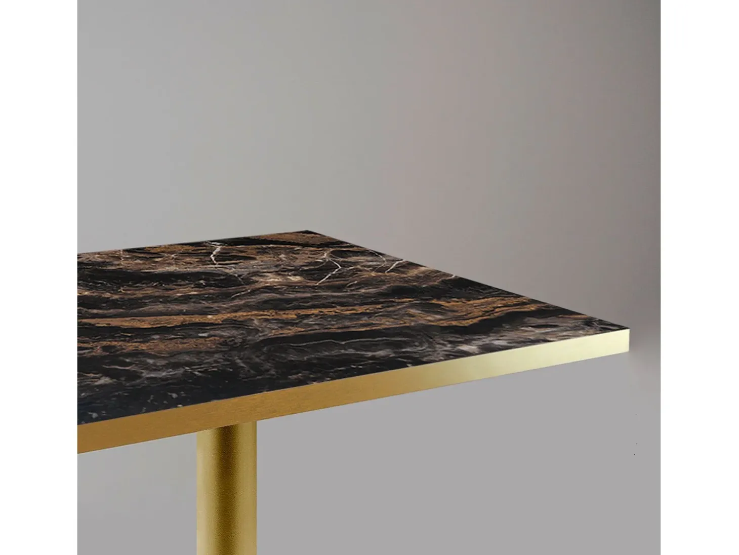 Mesa alta 60 x 60 cm Rome bistro mármol veteado brillo