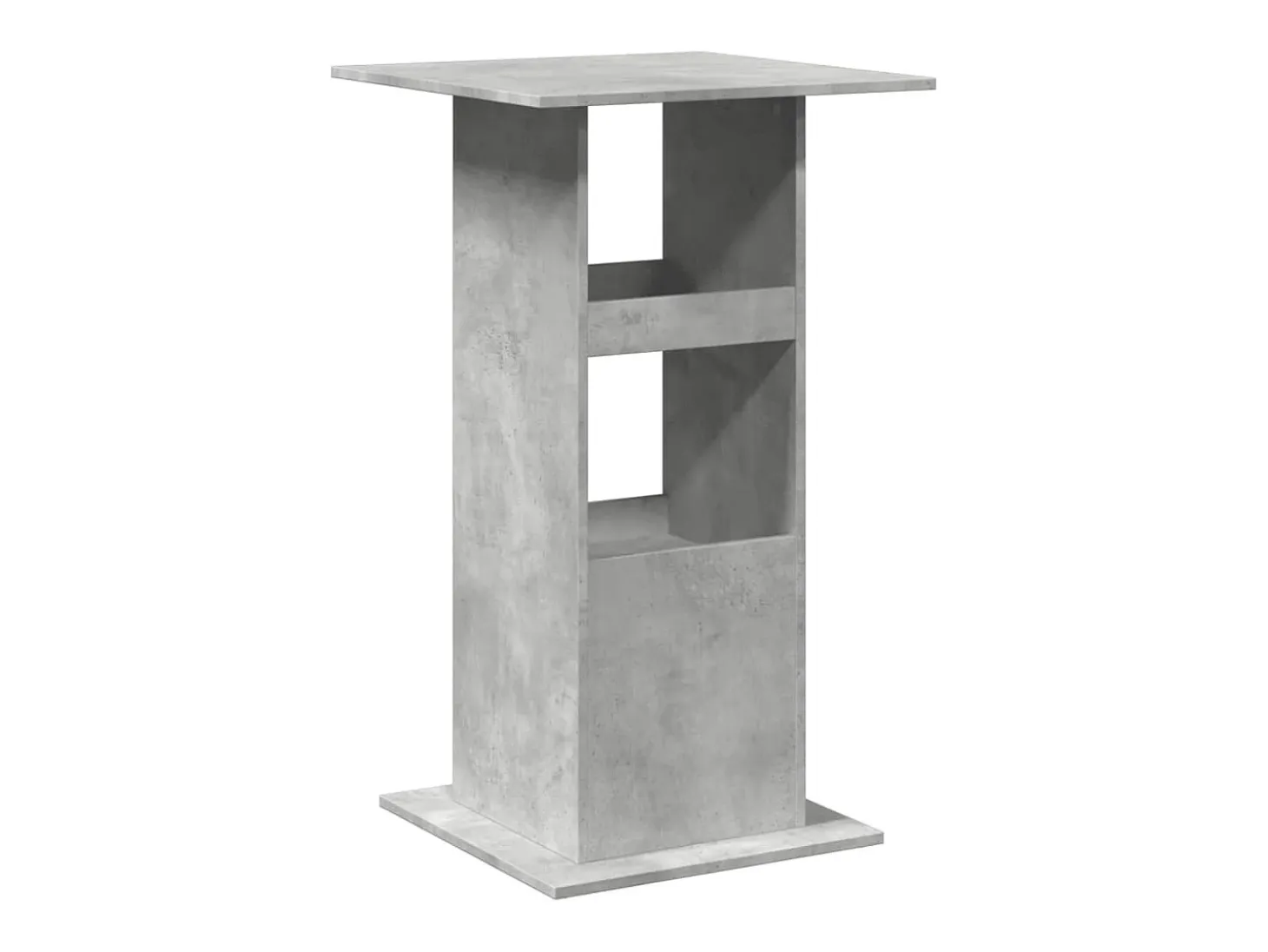 Mesa alta bar con almacenaje madera gris hormigón 60x60x102 cm