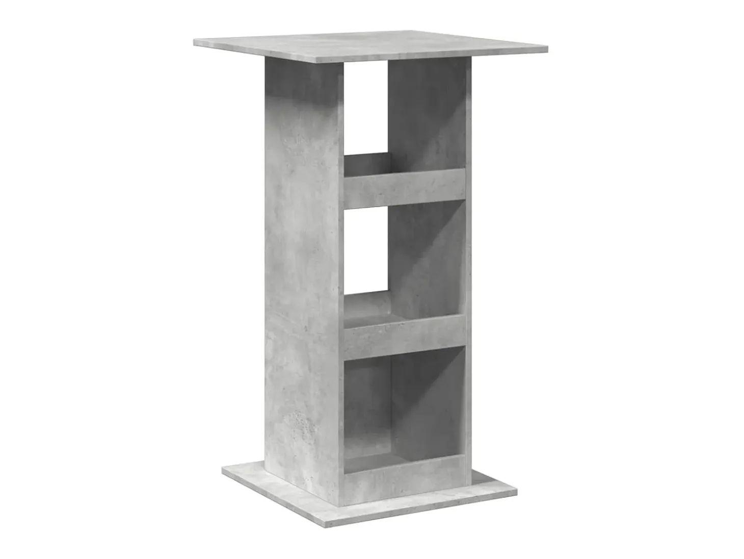 Mesa alta bar con almacenaje madera gris hormigón 60x60x102 cm