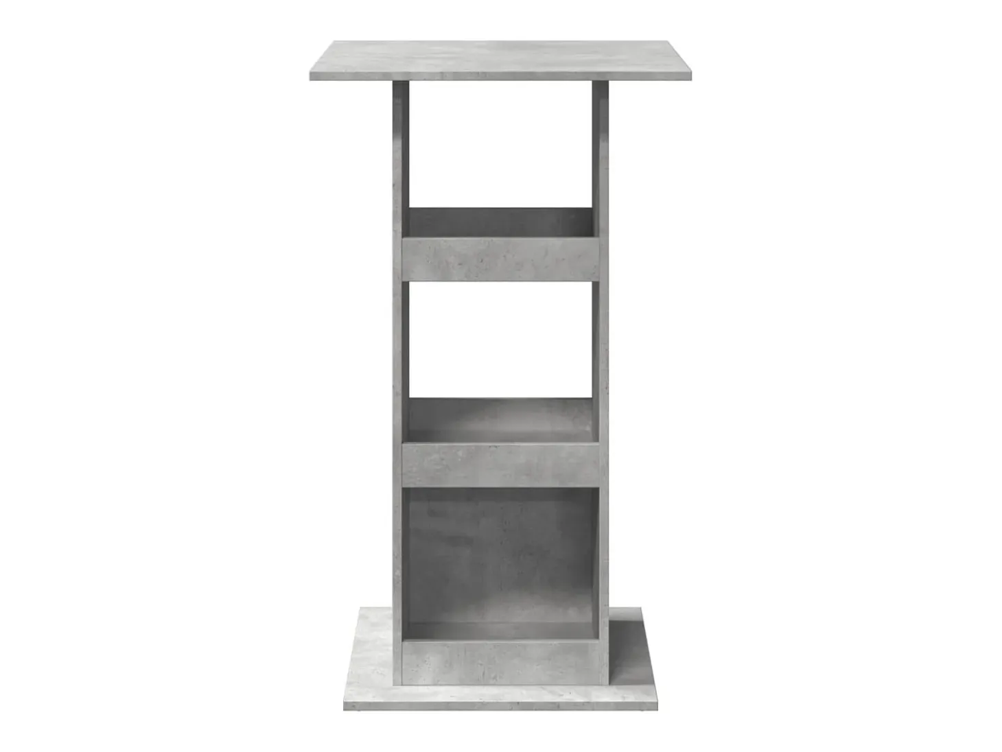 Mesa alta bar con almacenaje madera gris hormigón 60x60x102 cm