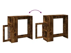 Mesa alta bar con estantes roble ahumado 101x40x103,5 cm