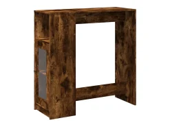 Mesa alta bar con estantes roble ahumado 101x40x103,5 cm