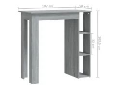 Mesa alta con estante gris Sonoma 102x50x103,5 cm