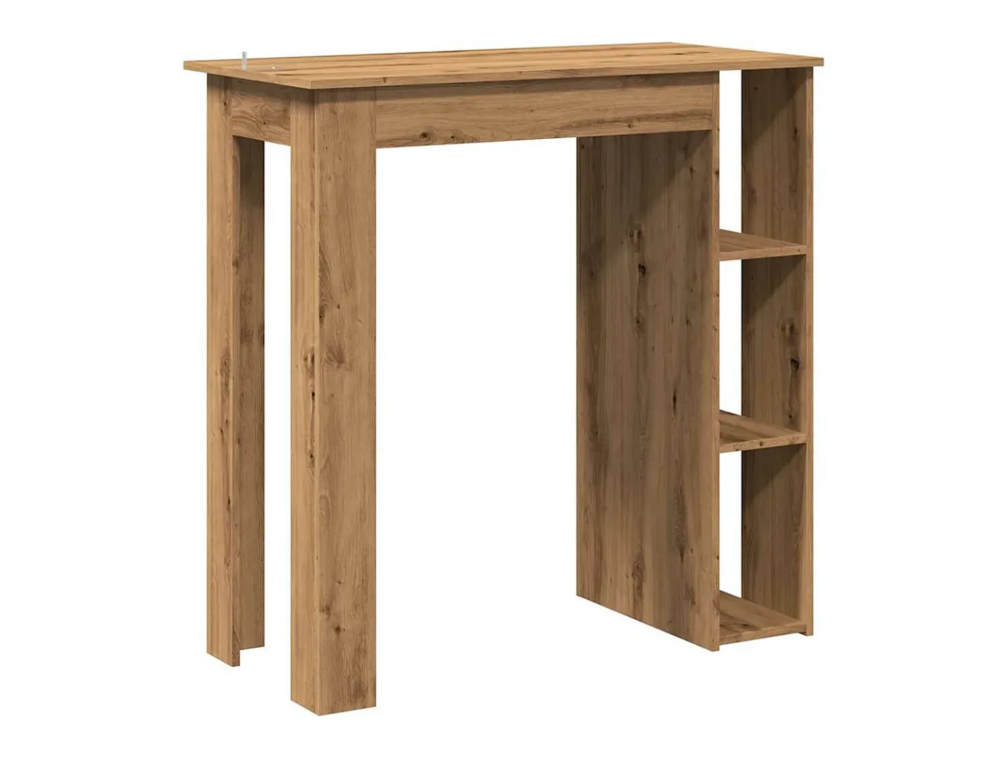 Mesa alta con estante madera roble artisan 102x50x103,5 cm