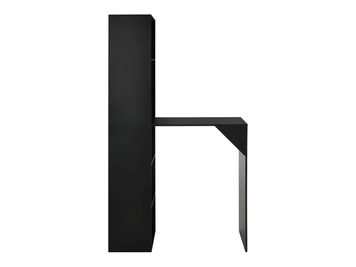 Mesa alta de bar con armario negra 115x59x200 cm ES347134