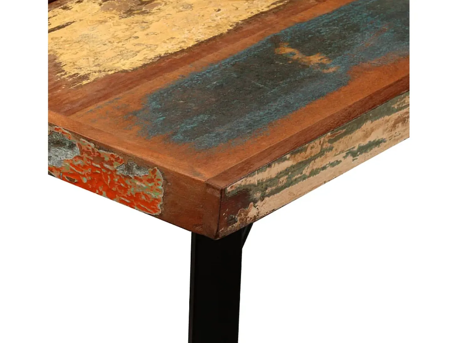Mesa alta de bar de madera maciza reciclada 150x70x107 cm