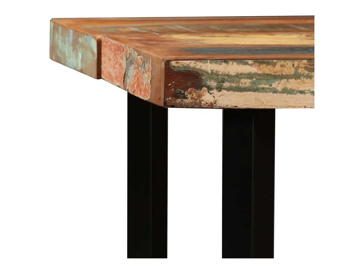 Mesa alta de bar de madera maciza reciclada 150x70x107 cm