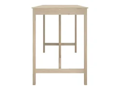 Mesa alta de bar de madera maciza de pino 180x80x110 cm