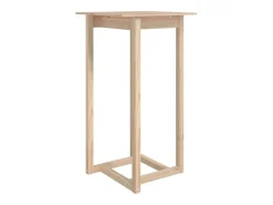 Mesa alta de bar de madera maciza de pino 60x60x110 cm